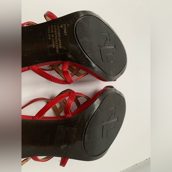 Red RLL Ralph Lauren heels sandal - Picture 6 of 7